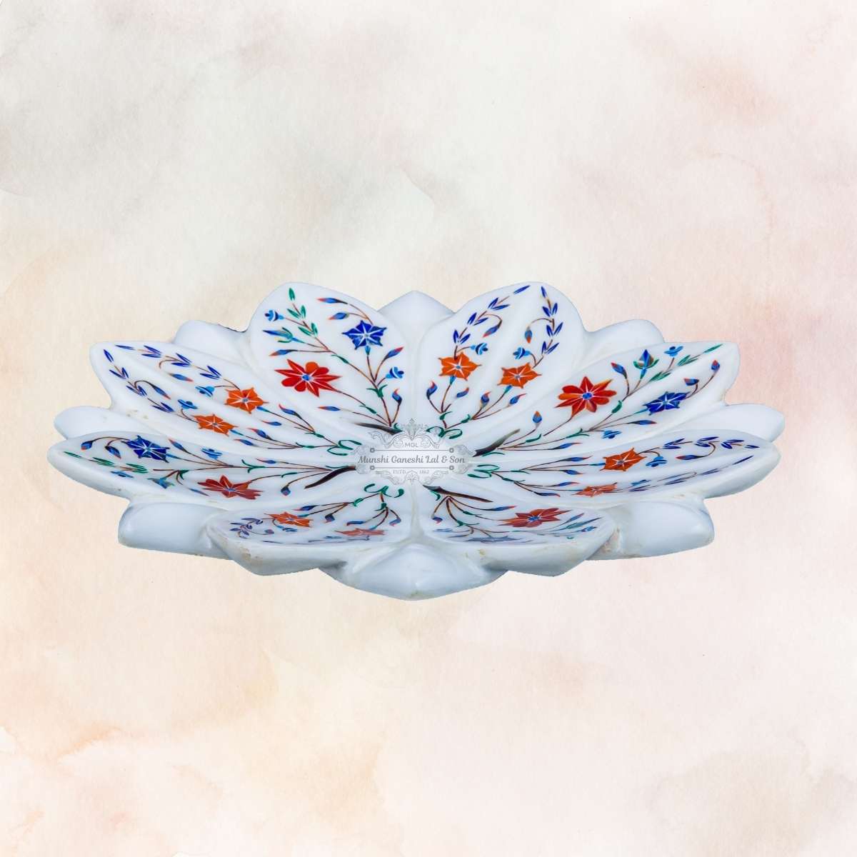 R-G-B Colour Leaves Shape Marble Fruit Bowl